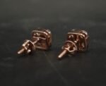 Tester Passing Moissanite Stud Earrings Square Shape In 925 Sterling Silver.