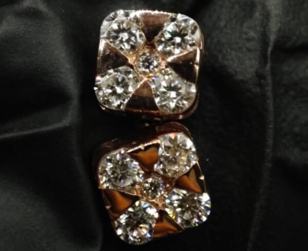 Tester Passing Moissanite Stud Earrings Square Shape In 925 Sterling Silver.