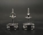 Cushion Cut Moissanite Stud Earrings for Men – VVS 925 Sterling Silver Iced Studs