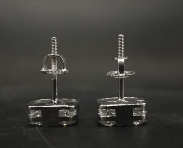 Cushion Cut Moissanite Stud Earrings for Men – VVS 925 Sterling Silver Iced Studs