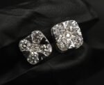 Cushion Cut Moissanite Stud Earrings for Men – VVS 925 Sterling Silver Iced Studs