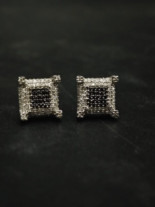 Moissanite Stud Earrings Square Shape In 925 Sterling Silver.