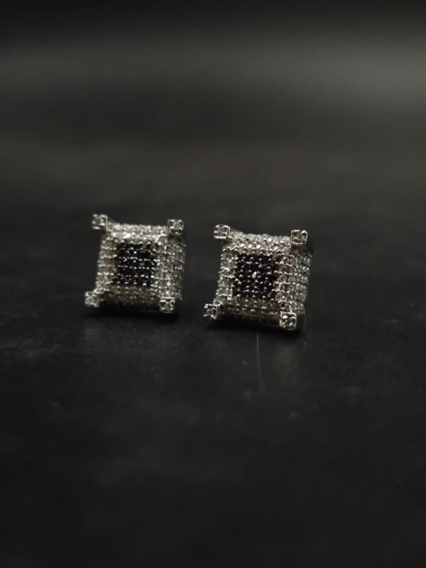 Moissanite Stud Earrings Square Shape In 925 Sterling Silver.
