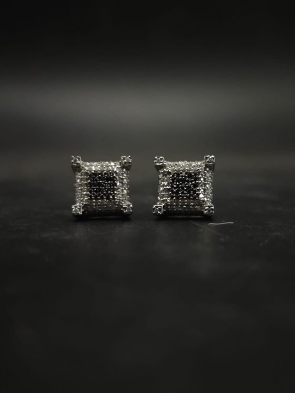 Moissanite Stud Earrings Square Shape In 925 Sterling Silver.