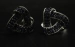 Blue CZ Knot Stud Earrings For Women's Wear In 925 Sterling Silver