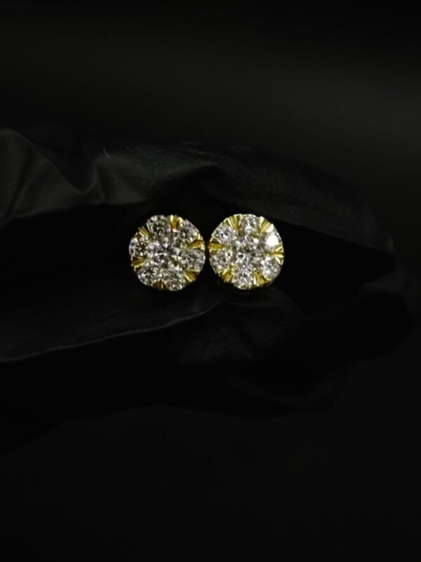 Tester Passing Moissanite Cluster Stud Earrings – 925 Sterling Silver