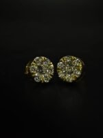 Real Round Moissanite Stud Earrings For Women's Wear in 925 Silver