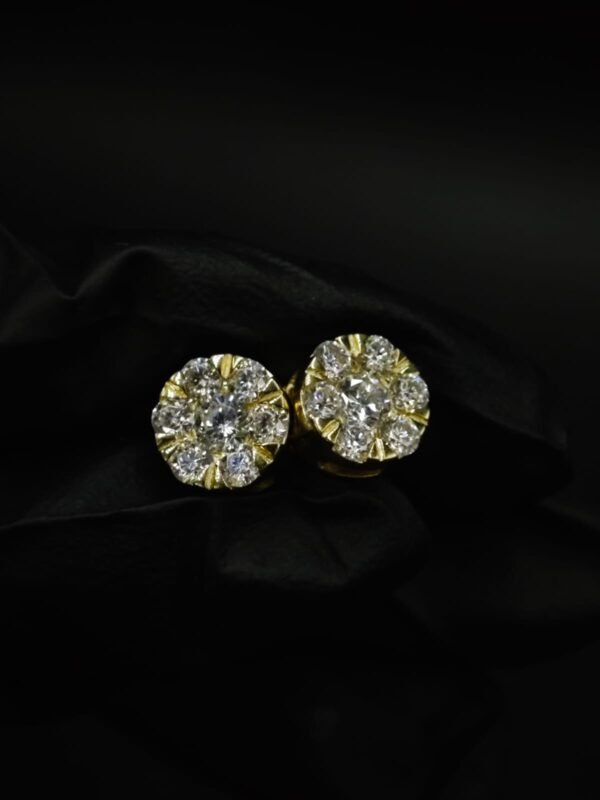 Real Round Moissanite Stud Earrings For Women's Wear in 925 Silver