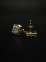 Tester Pass Moissanite Women's Wear Square Shape Stud Earring In 925 Silver.