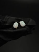 Opal Stud Earrings Oval Shape for Women's Wear In 925 Sterling Silver