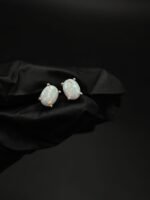 Opal Stud Earrings Oval Shape for Women's Wear In 925 Sterling Silver
