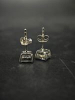 Tester Passing Moissanite Stud Earrings Princess Shape For Women's Wear In 925 Silver.