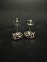 Pink CZ Women's Wear Stud Earrings Oval Shape In 925 Sterling Silver.
