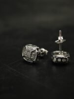 Tester Passing Moissanite Women's Wear Stud Earring Oval Shape In 925 Silver.