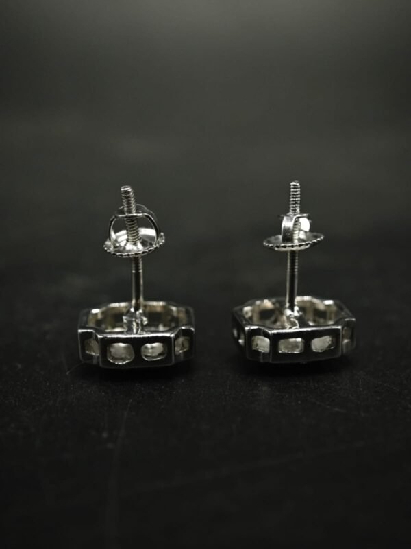 Tester Passing Moissanite Women's Wear Stud Earring Oval Shape In 925 Silver.
