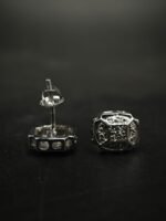Tester Passing Moissanite Women's Wear Stud Earring Oval Shape In 925 Silver.