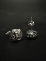 Tester Passing Moissanite Women's Wear Stud Earring Oval Shape In 925 Silver.