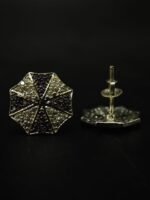 Purple CZ Stud Earrings For Women's Wear In 925 Silver.