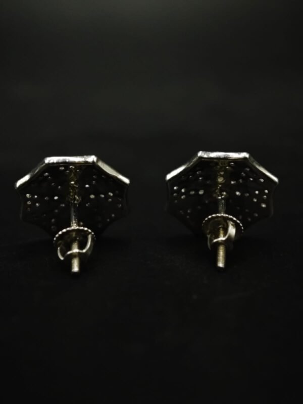 Purple CZ Stud Earrings For Women's Wear In 925 Silver.