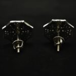 Purple CZ Stud Earrings For Women's Wear In 925 Silver.