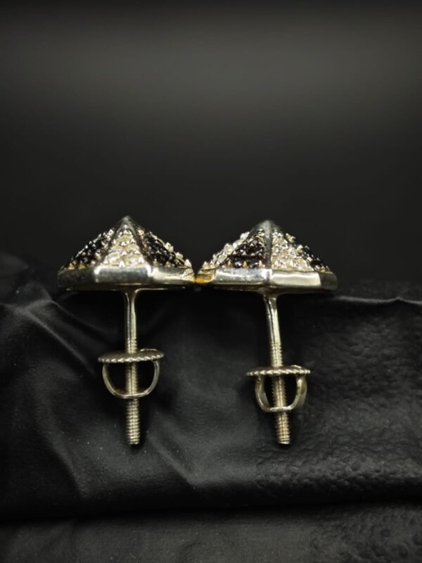 Geometric Moissanite Pyramid Stud Earrings – 925 Silver Jewelry for Women