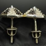 Geometric Moissanite Pyramid Stud Earrings – 925 Silver Jewelry for Women