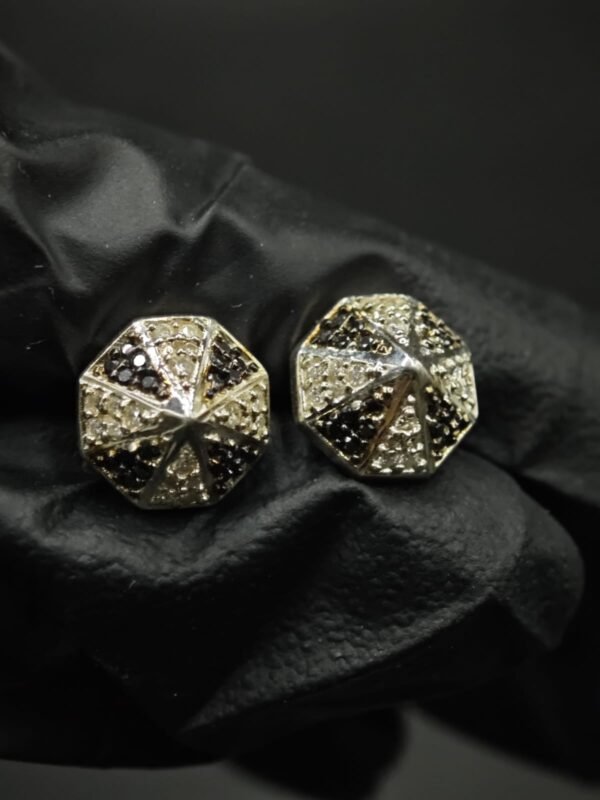 Geometric Moissanite Pyramid Stud Earrings – 925 Silver Jewelry for Women