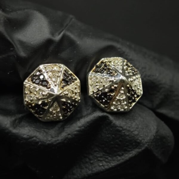 Geometric Moissanite Pyramid Stud Earrings – 925 Silver Jewelry for Women