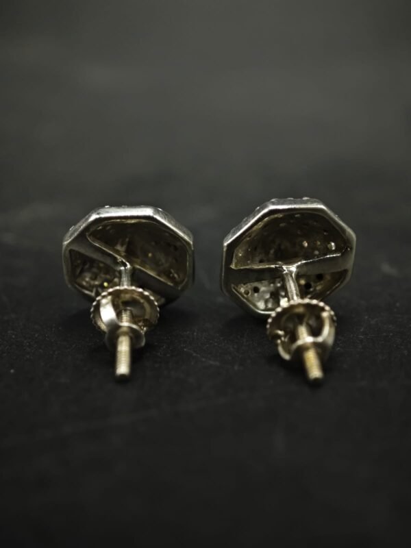 Geometric Moissanite Pyramid Stud Earrings – 925 Silver Jewelry for Women