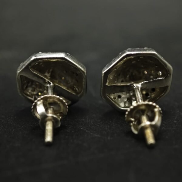 Geometric Moissanite Pyramid Stud Earrings – 925 Silver Jewelry for Women