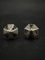 Geometric Moissanite Pyramid Stud Earrings – 925 Silver Jewelry for Women