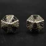 Geometric Moissanite Pyramid Stud Earrings – 925 Silver Jewelry for Women