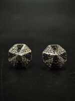 Geometric Moissanite Pyramid Stud Earrings – 925 Silver Jewelry for Women