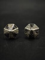 Geometric Moissanite Pyramid Stud Earrings – 925 Silver Jewelry for Women