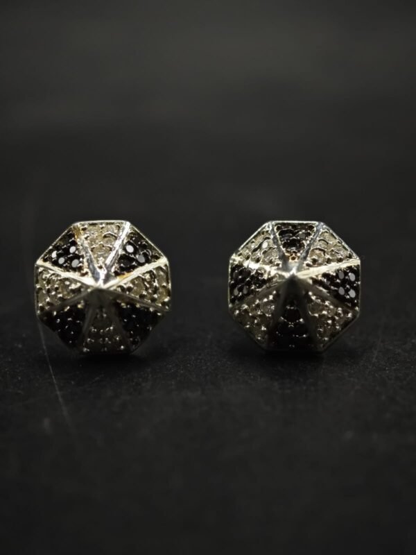 Geometric Moissanite Pyramid Stud Earrings – 925 Silver Jewelry for Women
