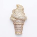 VVS Moissanite Ice Cream Cone Pendant in 925 Sterling Silver For Men's
