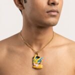 Moissanite Anime Character Enamel Pendant in 925 Sterling Silver