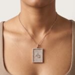 Custom Initial AS Moissanite Pendant – Gold Plated Rectangle Iced Out Charm