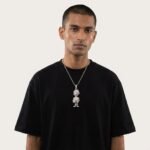 Genuine Moissanite Cartoon Figure Pendant For Men's In 925 Sterling Silver.