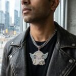 Iced Out Pendant Custom Name CZ With Angel Wings In 925 Sterling Silver