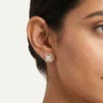 Cushion Cut Halo Moissanite Stud Earrings in 925 Sterling Silver