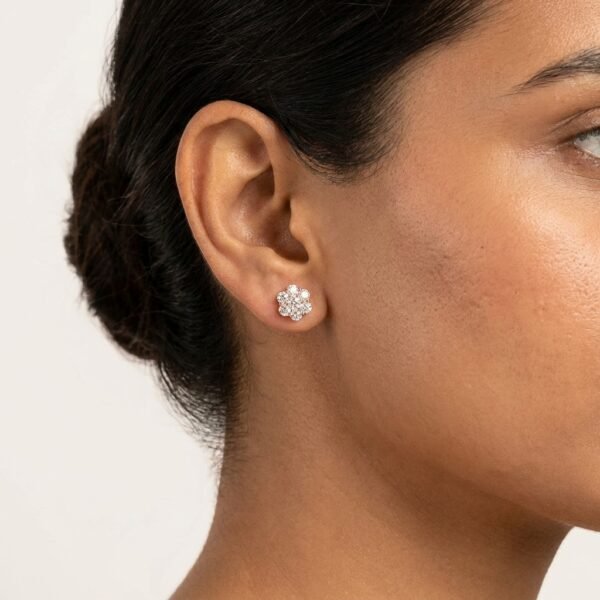 D/VVS Moissanite Floral Cluster Stud Earrings in 925 Sterling Silver – Diamond Look for Women