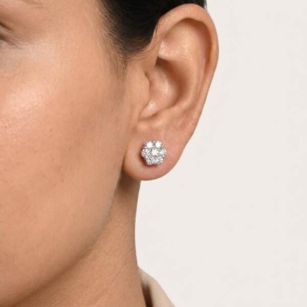 Moissanite Stud Earrings for Women 925 Sterling Silver