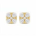 Square Moissanite Stud Earrings for Men – 925 Sterling Silver Iced Studs