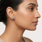 Moissanite Stud Earrings Square Shape In 925 Sterling Silver.