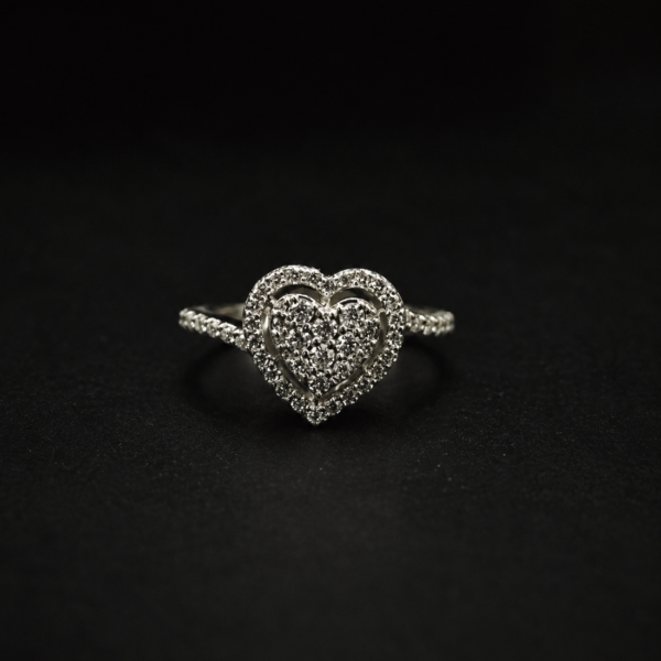 Moissanite Heart Ring for Women