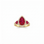Pear Cut Red Ruby CZ 925 Sterling Silver
