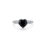 Black Heart Shaped Ring for Women