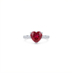 Heart Shaped Red CZ Ring With 925 Silver