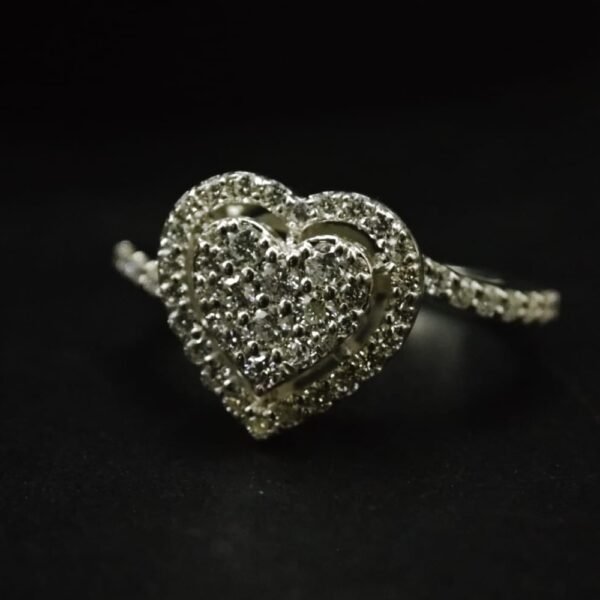 Moissanite Heart Ring for Women